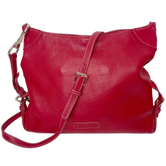 Dooney & Bourke Handbags - Dooney & Bourke Red Leather Adjustable Strap Crossbody Bag